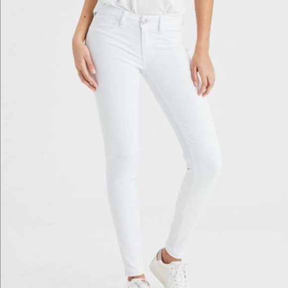 white stretch jeans